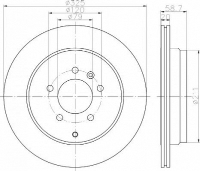HELLA PAGID 8dd355118771 -  Диск тормозной вентилируемый